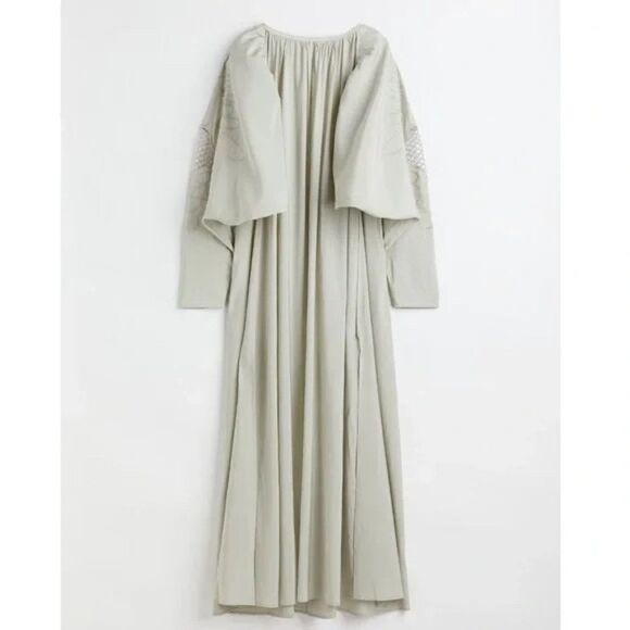 H&M Conscious Collection Green Lace Trimmed Slit Dress - Picture 2 of 8